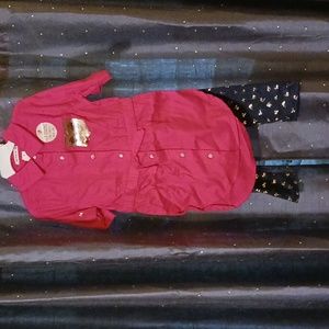 Two piece girls shirt and leggings size 6x